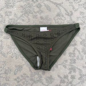 Xhilaration Bikini Botton Women Extra Small Green Black Print Bikini Swimwear